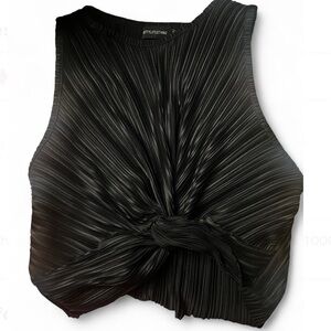 PrettyLittleThing Black Knot Front Top